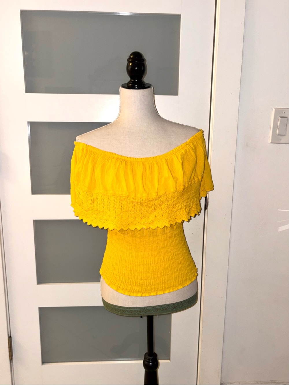 Sunshine Off-Shoulder Smocked Ruffle Top
